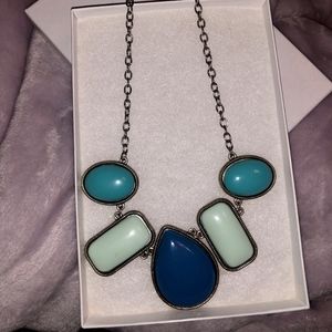 Chunky Turquoise, Light Blue & Dark Blue Necklace